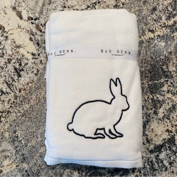 NWT Rae Dunn Set of 2 Hand Towels " Happy Easter" Embroidered - Picture 2 of 2